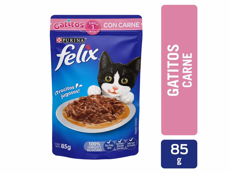 Alimento Gato Gatito Purina Felix Gatito Carne - 85 g