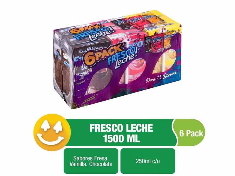 6 Pack Leche Dos Pinos Saborizada Frescol - 1250Ml