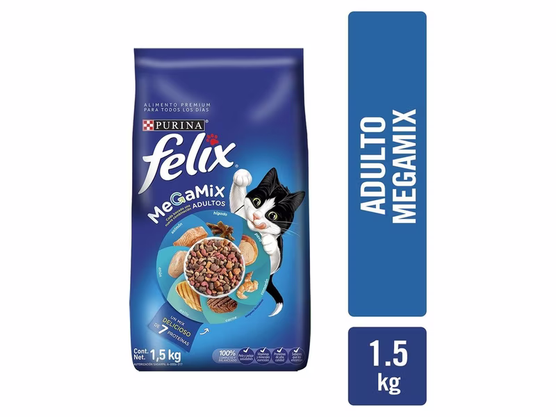 Alimento Gato Adulto Purina Felix Megamix - 1.5 kg
