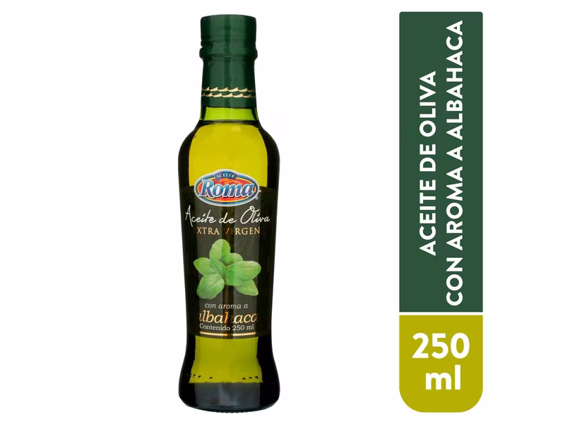 Aceite De Oliva Extra Virgen Albahaca Roma -250ml