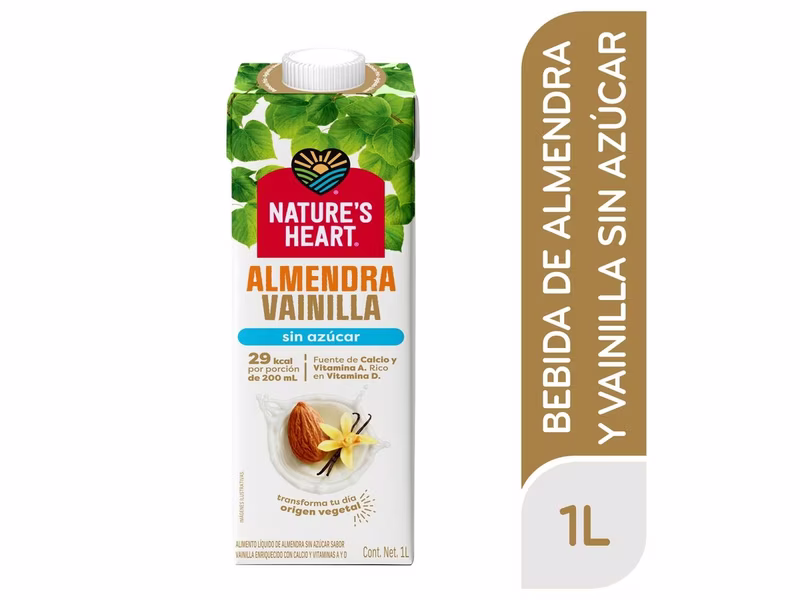 Bebida Nature's Heart de almendra y vainilla sin azúcar - 1000 ml