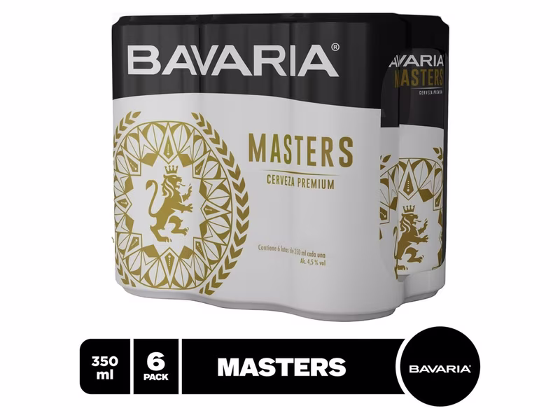 6 Pack Cerveza Premium Bavaria Masters Edition lata 355ml
