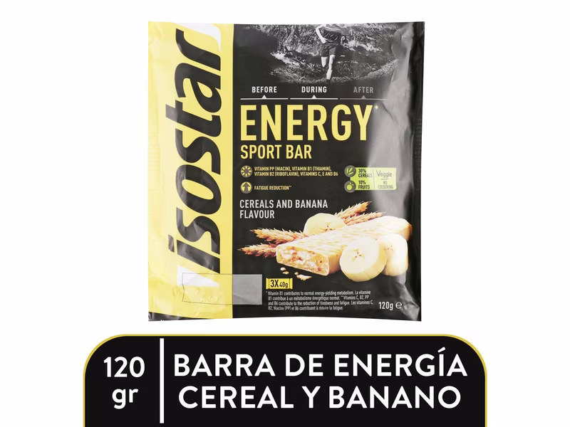 Barra energética Isostar máxima energía sabor banana 3 uds - 120 g