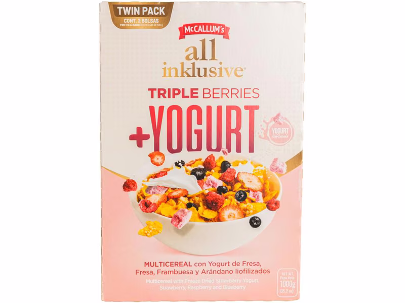 All Inklusive Cereal de Triple Berries y Yogurt de Fresa 2 Unidades / 500 g