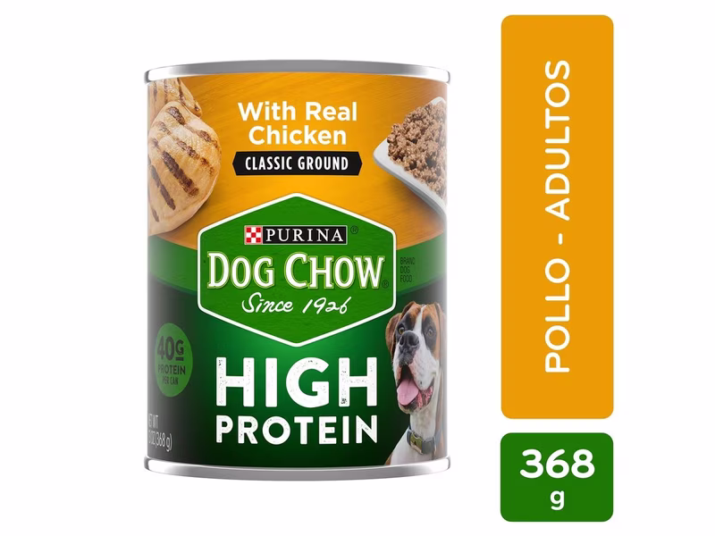 Alimento húmedo para perro Purina Dog Chow alta proteína con pollo - 368 g
