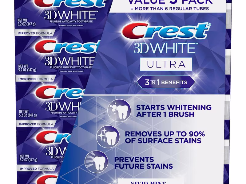 Crest Crema Dental 3D White Advanced Whitening 5 Unidades / 147 g / 5.2 oz