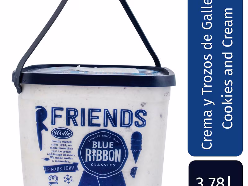 Blue Ribbon Helado de Cookies and Cream 3.78 L / 128 oz