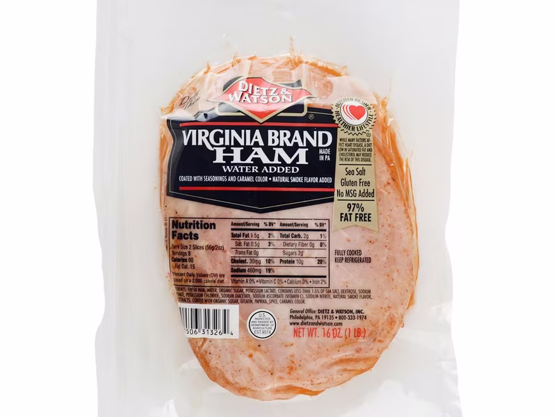 Dietz & Watson Jamón de Virginia Tajado, 454 g / 1 lb