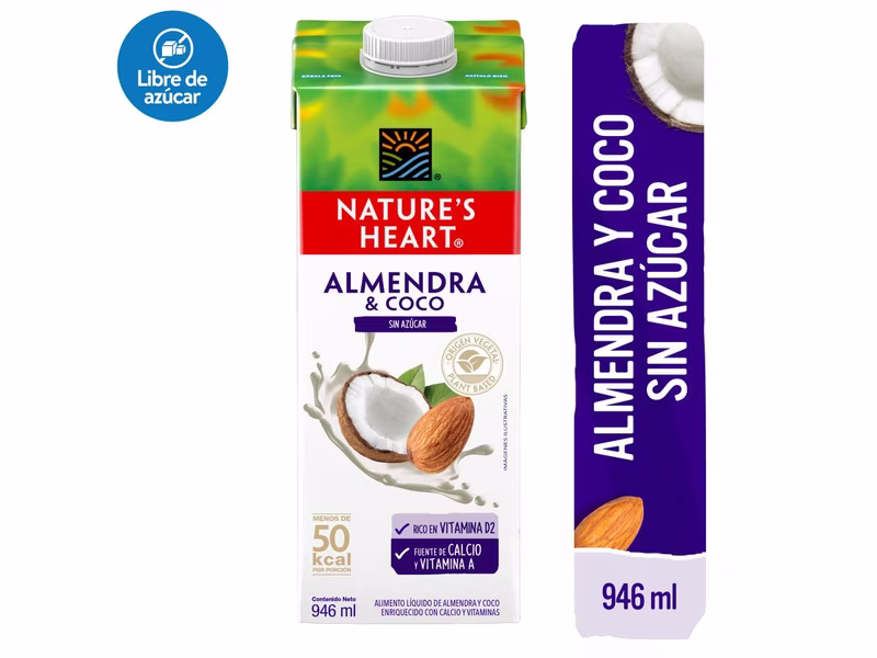 Bebida De Coco Y Almendras Nature's Heart® Tetrapack, Sin Azúcar - 946ml